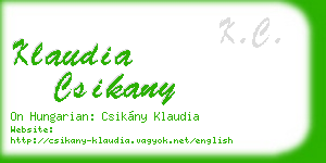 klaudia csikany business card