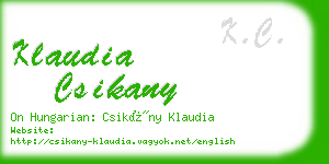 klaudia csikany business card